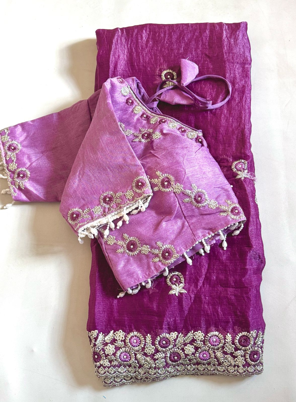 Desginer saree with stitched blosue
