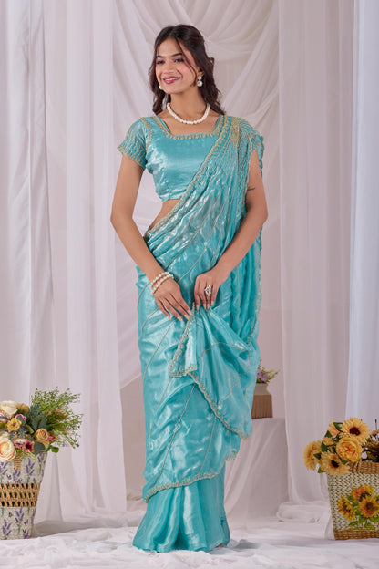 Space silk Luxe Maggam work saree Uniqe sarees