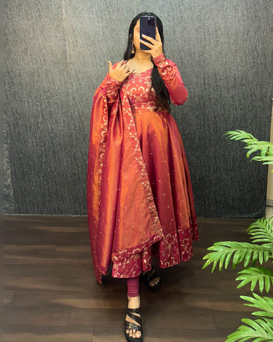 Banarasi Anarkali gowns for festival collection