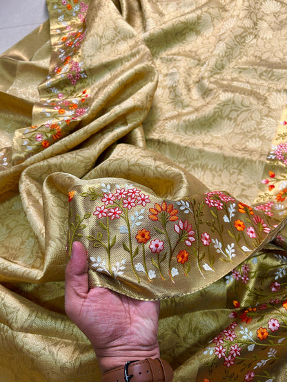 Embroidery Work saree tissue saree budget