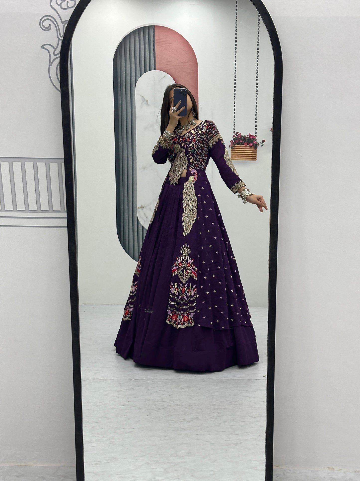 Partywear Set – Top, Lehenga & Shrug For Diwali 🍂