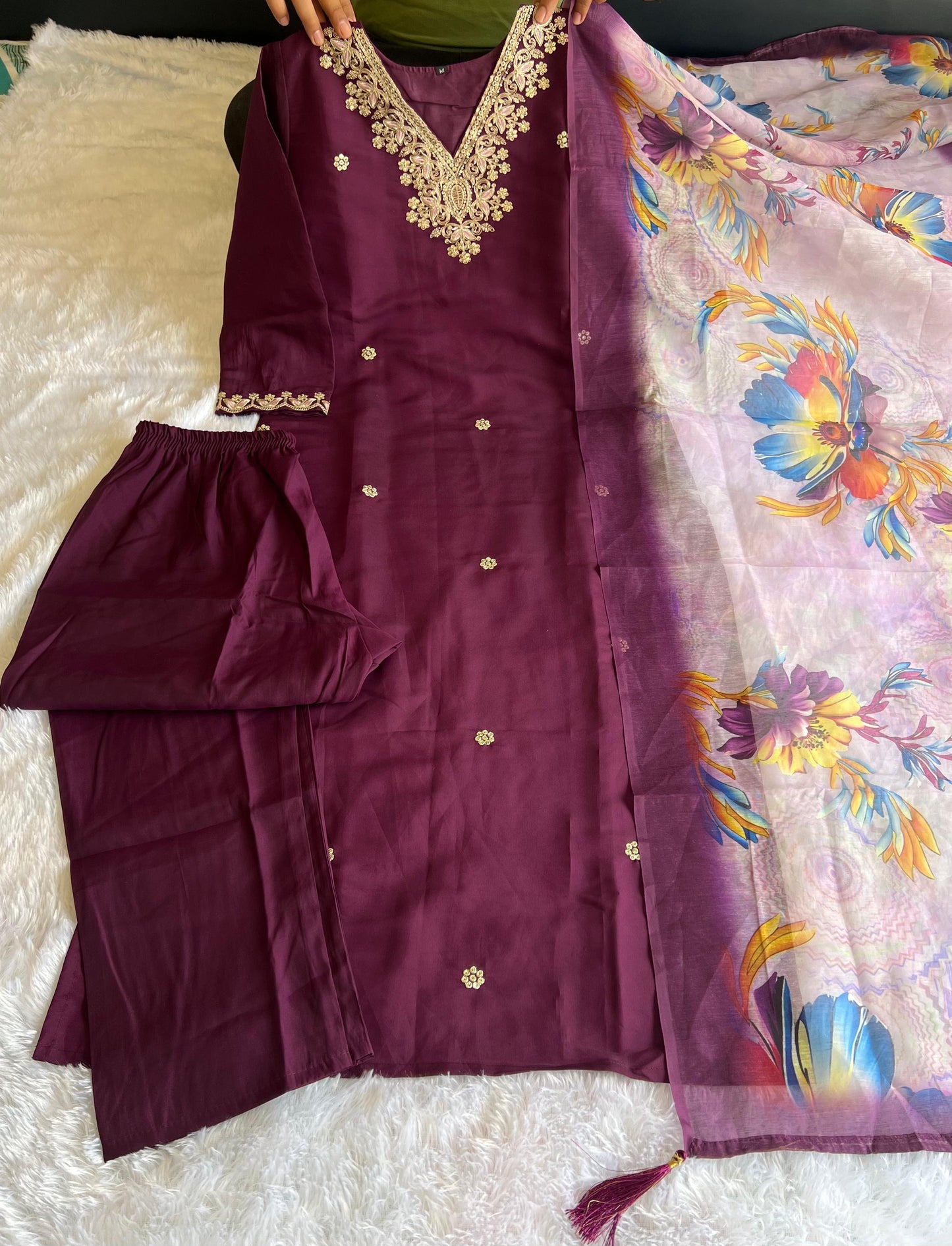 3 Piece Embroidery Kurti Sets