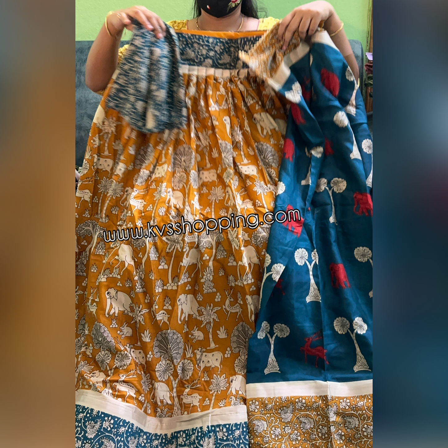 Kalamkari semi stich Lehengas