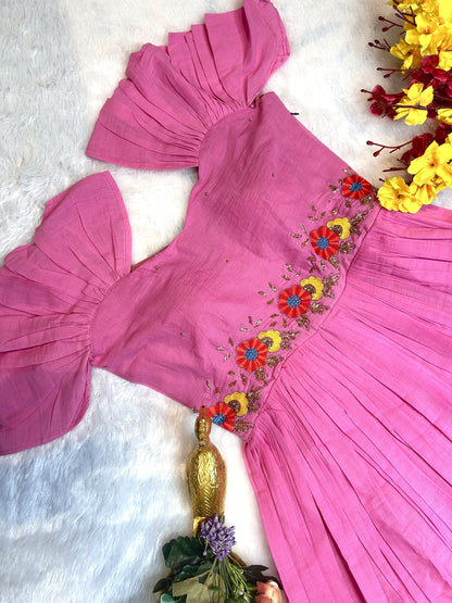 Mul mul cotton work gowns