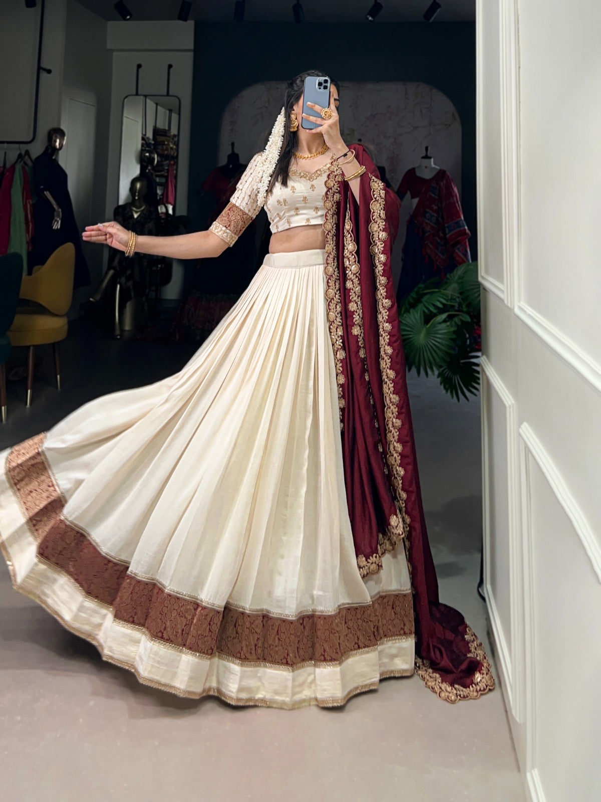 Festival Wibe lehengas vichitra silk  work