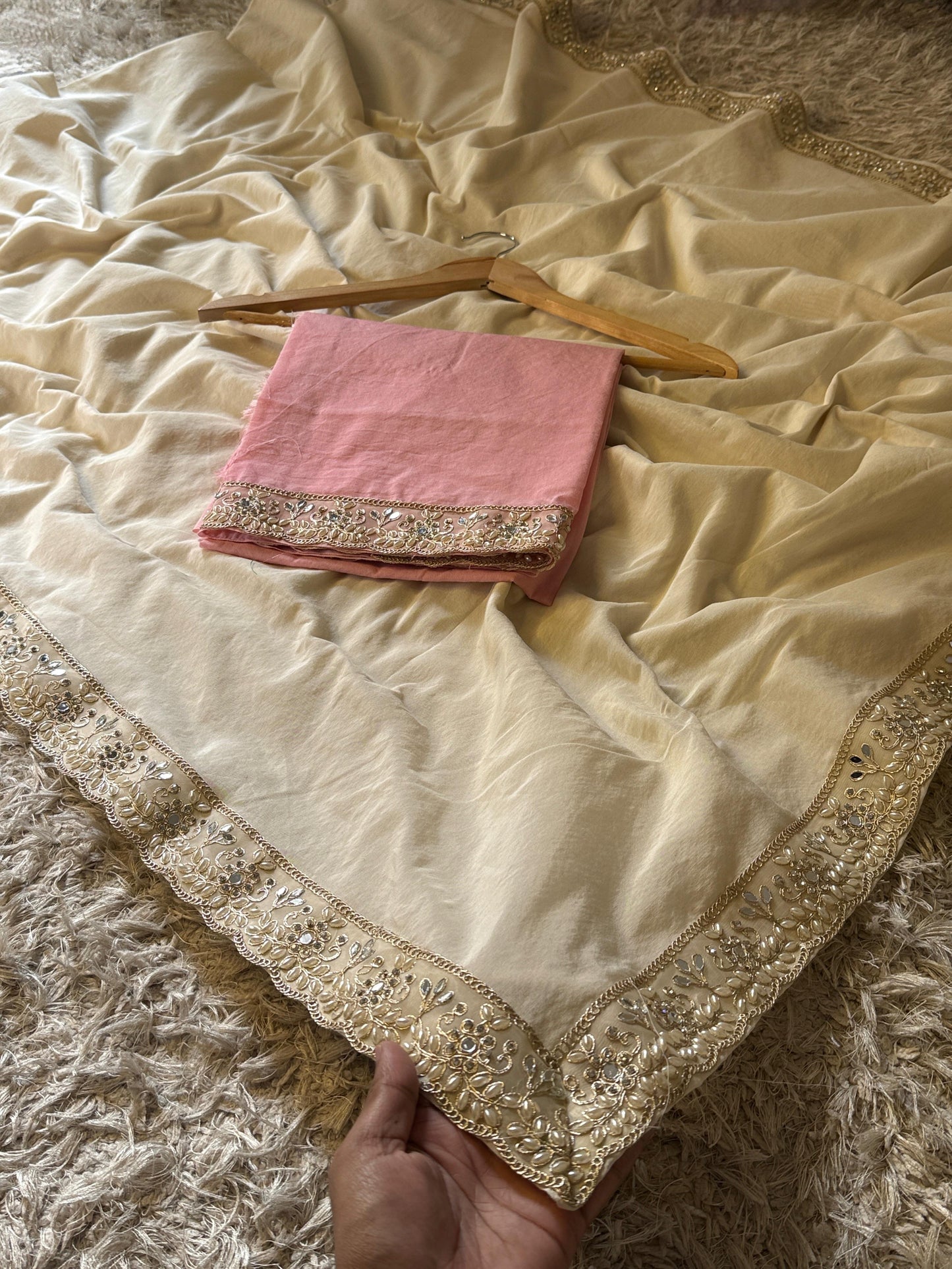 Samantha mam inspired saree with unique lace vintage style