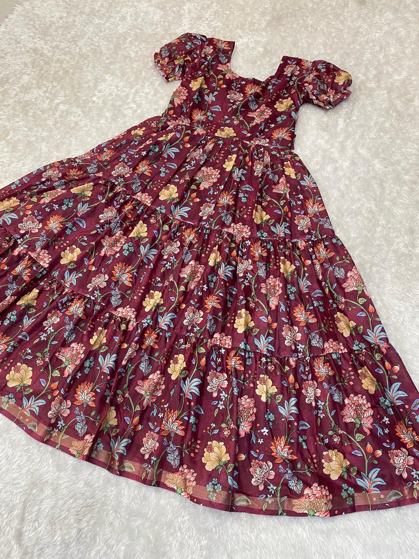 Cotton Silk Printed Gowns