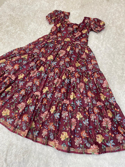Cotton Silk Printed Gowns