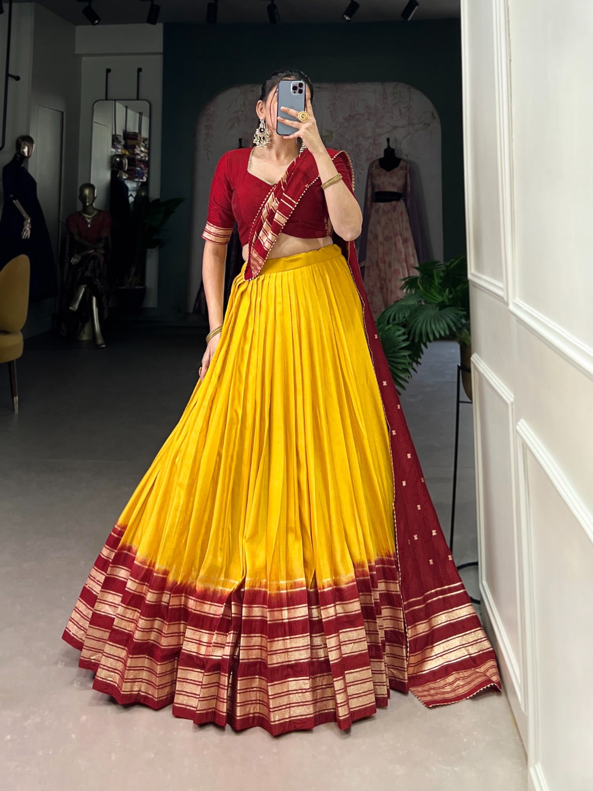 Pure Chanderi Lehenga sets