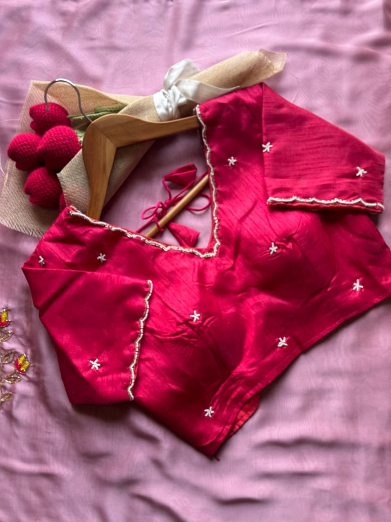 Luxe Pearl Stitched Blouse sarees