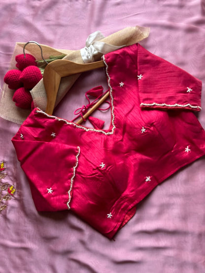 Luxe Pearl Stitched Blouse sarees