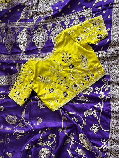 Banarasi Pattu saree with stitched Blouses