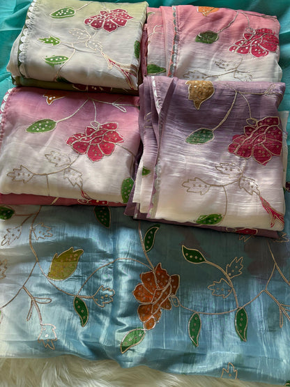 Desginer wear luxe sarees with new work concept