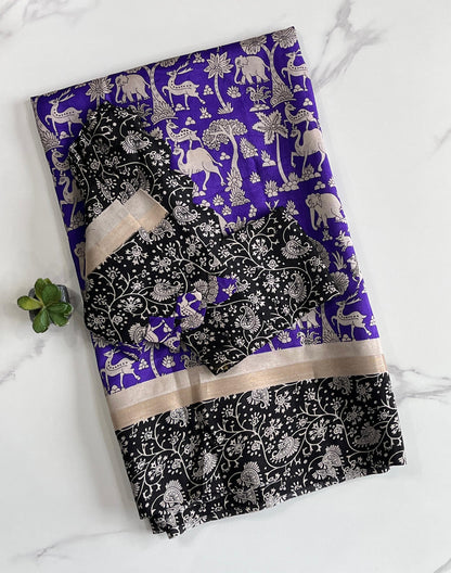 Mangalkari saree with pichwai print on all over the saree