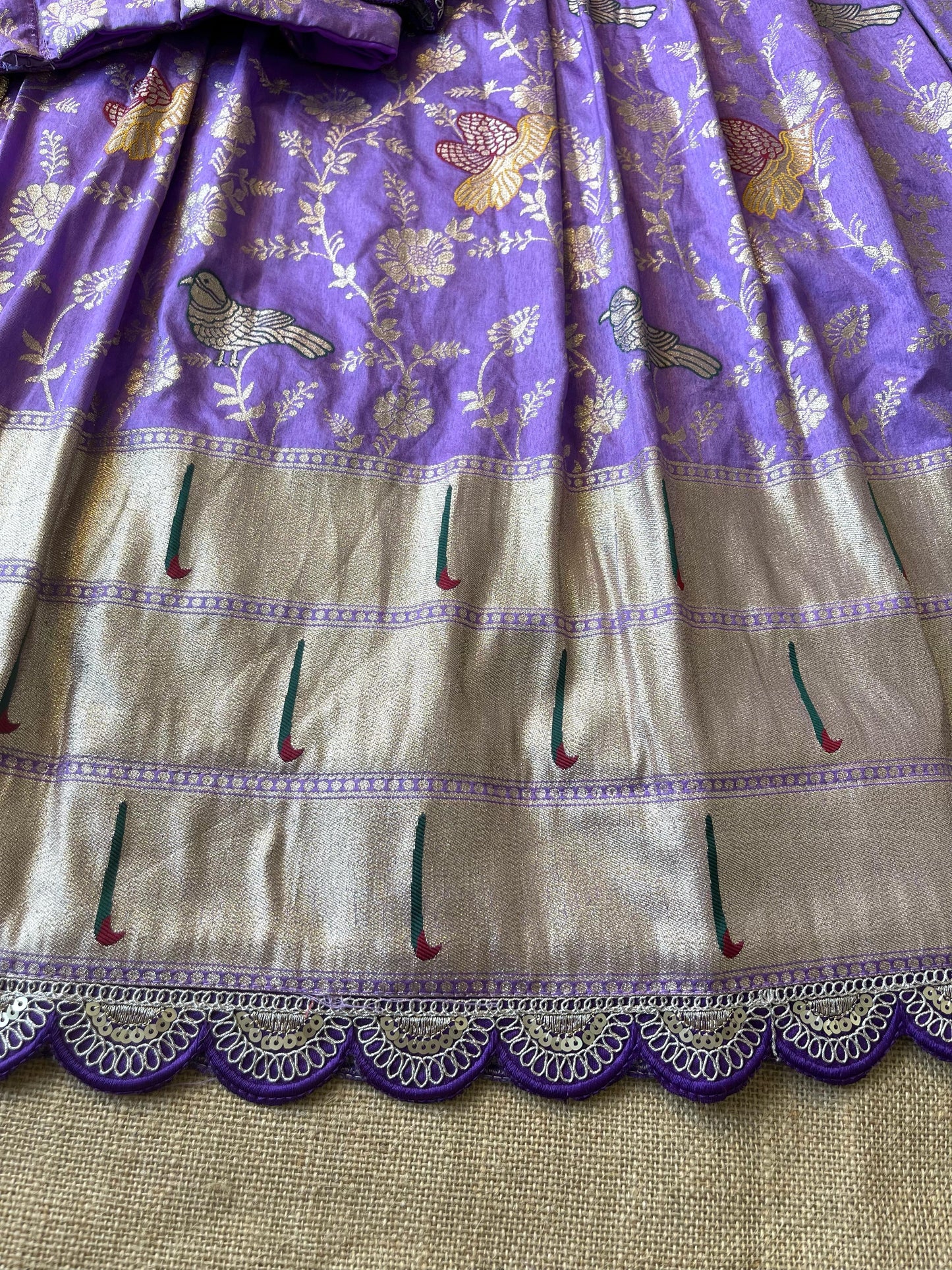Flower Concept with Muniya paithani border fully stitched lehengas