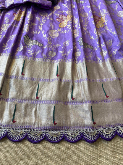 Flower Concept with Muniya paithani border fully stitched lehengas