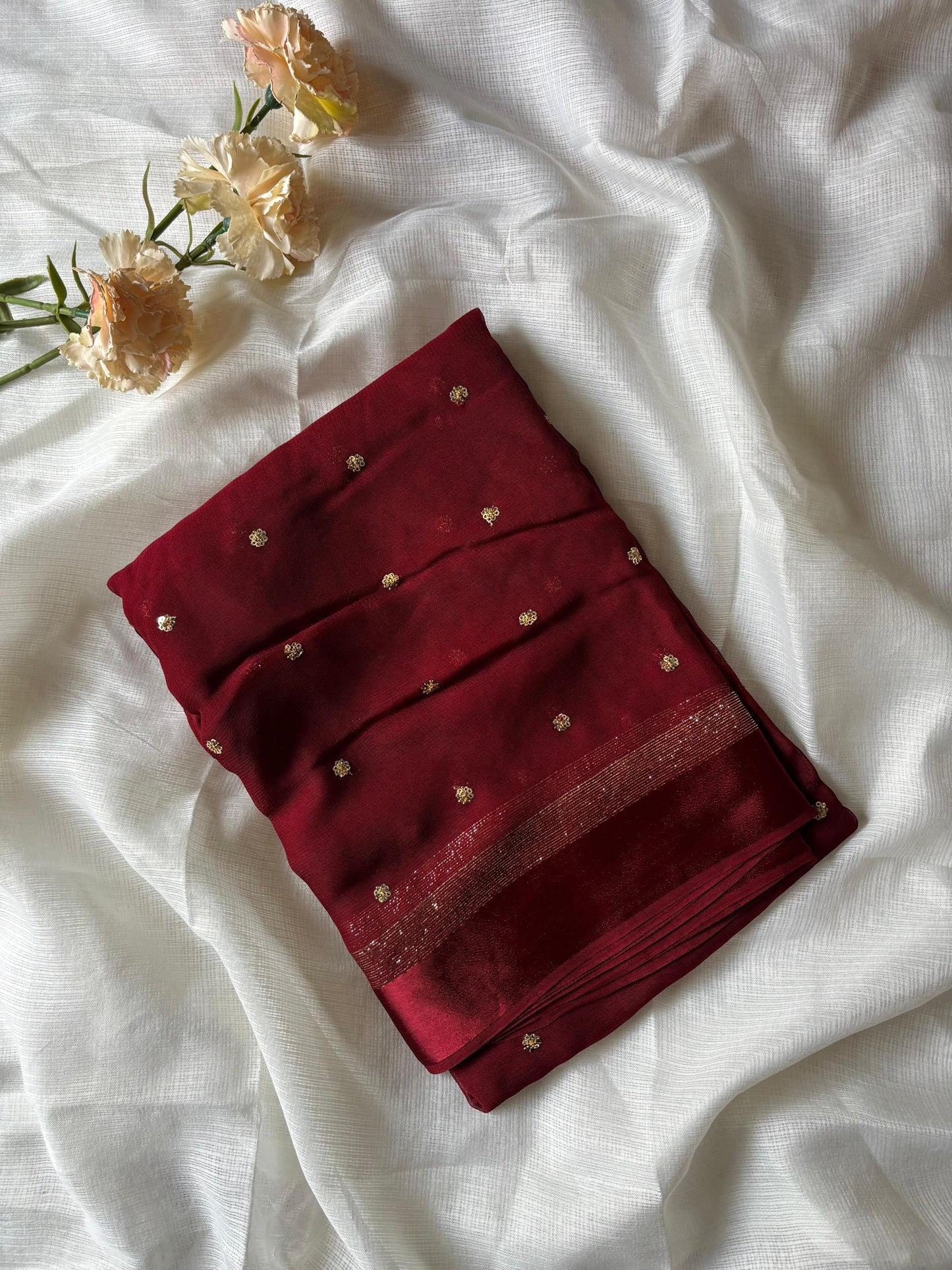 Georgette saree with stitched blouse