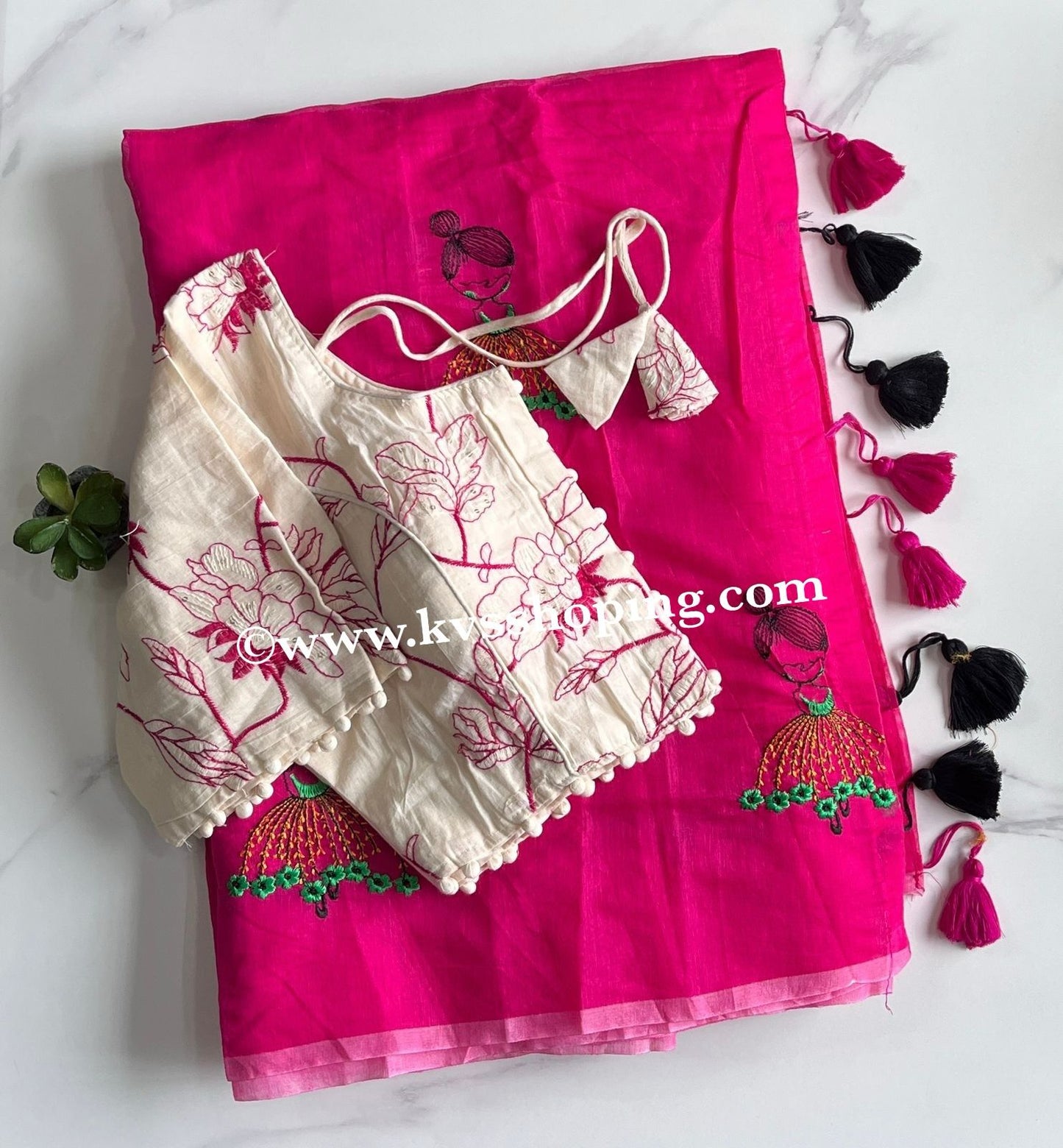 Premium Chanderi Saree with stitched Blouse (Celebrate inspired)