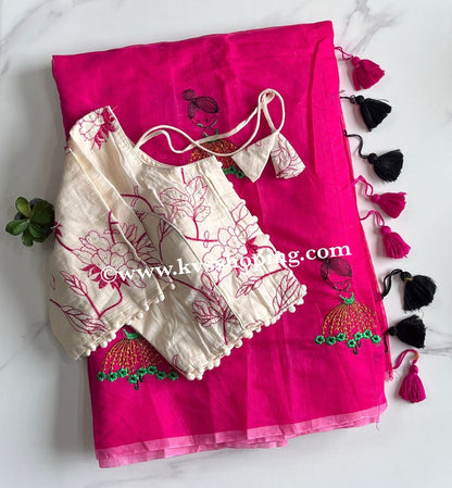 Premium Chanderi Saree with stitched Blouse (Celebrate inspired)