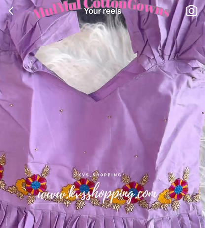 Mul mul cotton work gowns