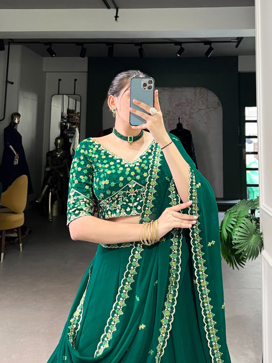 A georgette story with a glamorous Lehenga