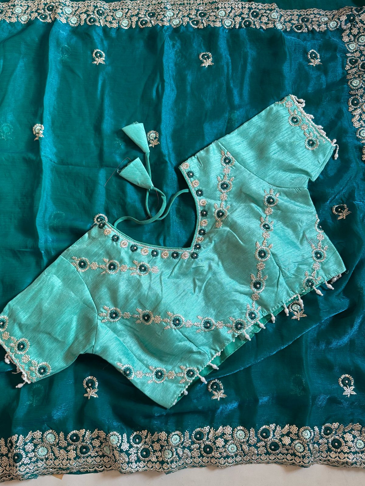 Desginer saree with stitched blosue