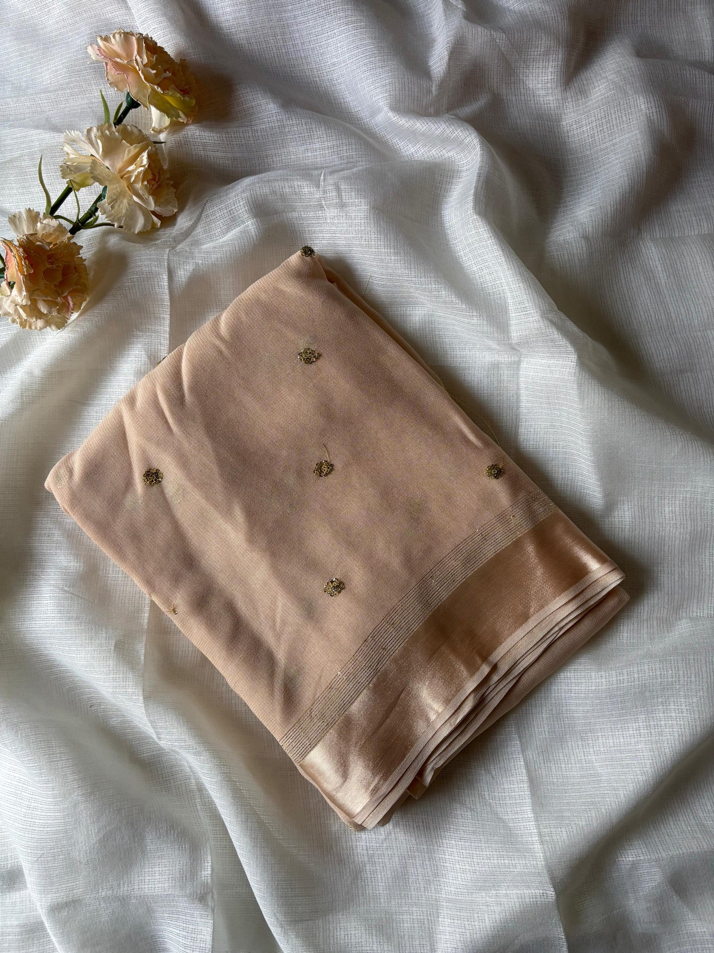 Georgette saree with stitched blouse