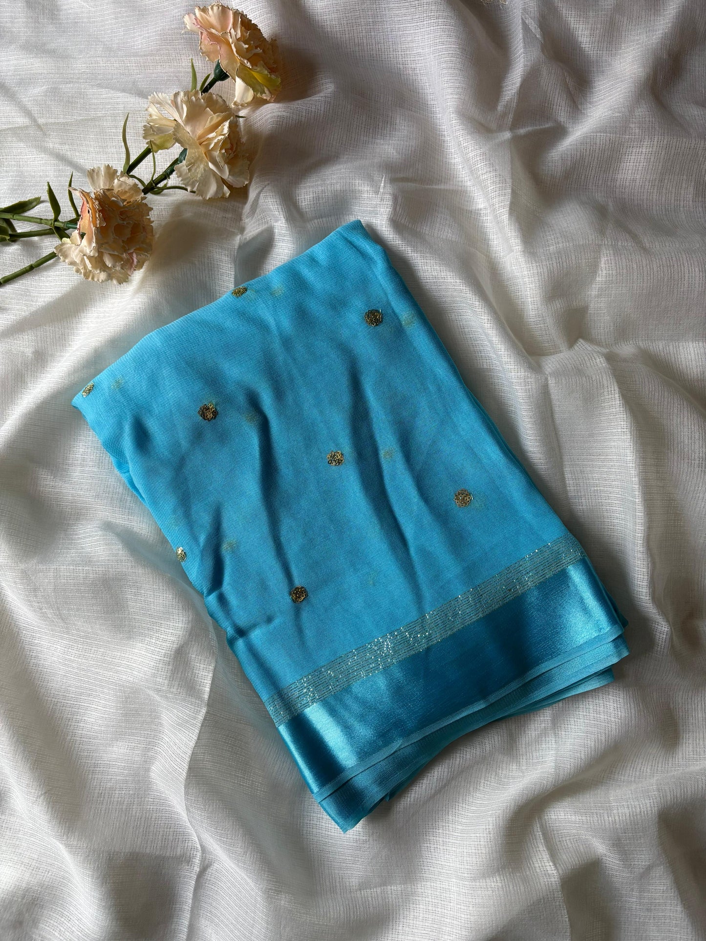 Georgette saree with stitched blouse
