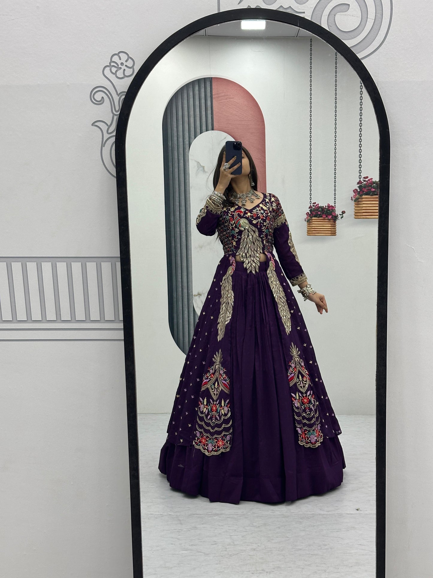 Partywear Set – Top, Lehenga & Shrug For Diwali 🍂