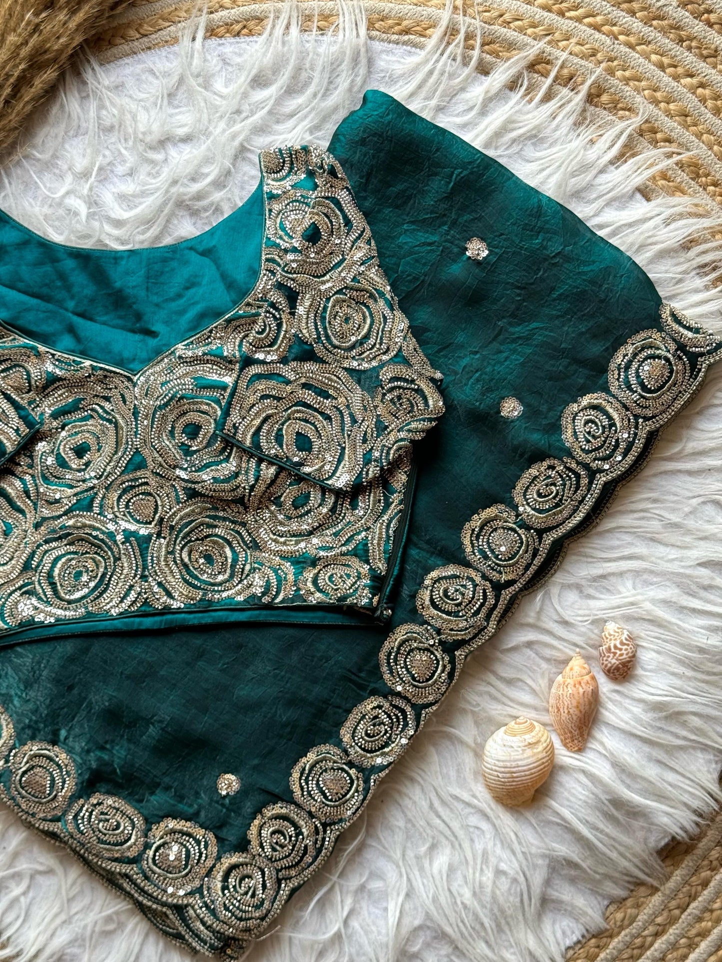 Luxe Saree With Stitched blouse space silk saree