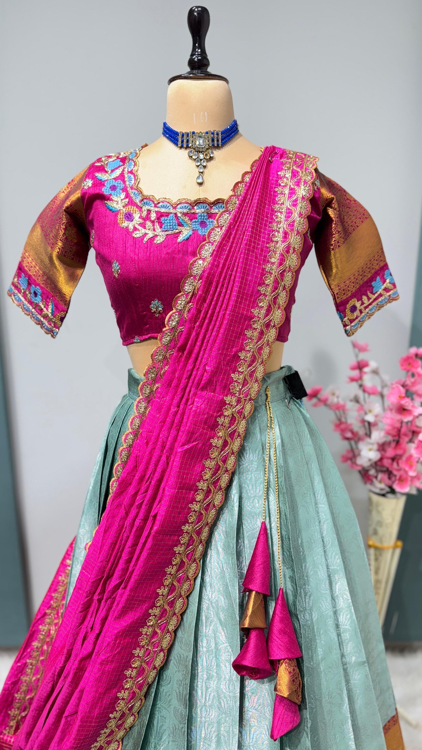 Kanchipuram Lehenga with belt