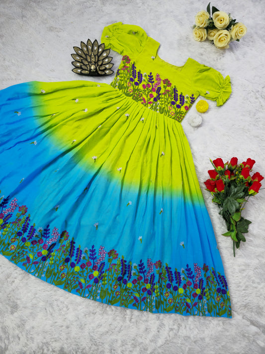 Cora cotton embroidered padding gowns