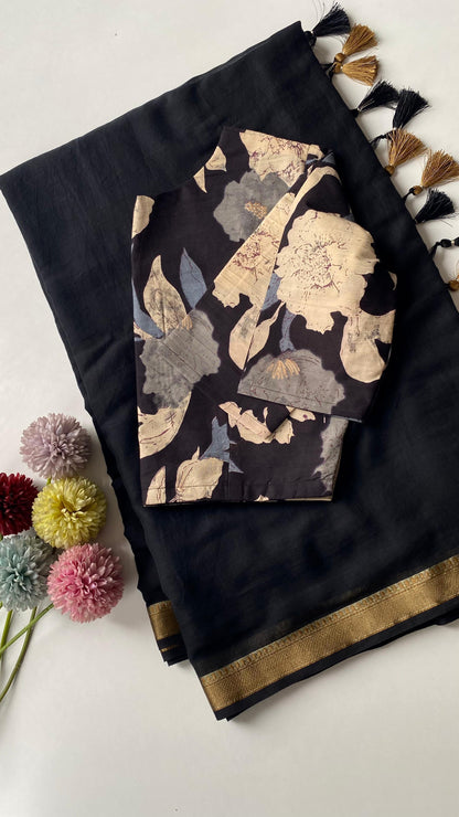 Pure Mul Cotton With stitched blouse