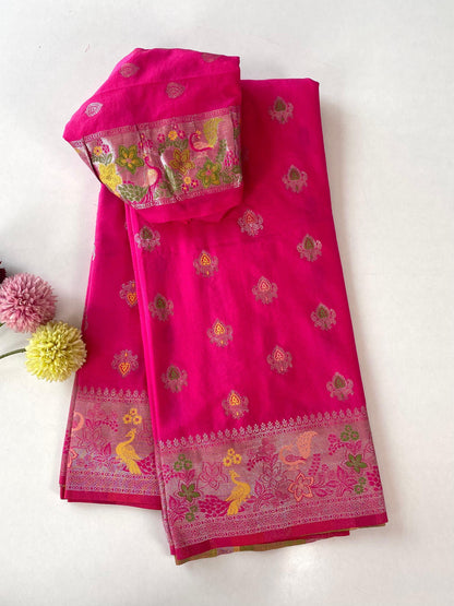 Crape Dola silk with Paithani zari luxe  saree