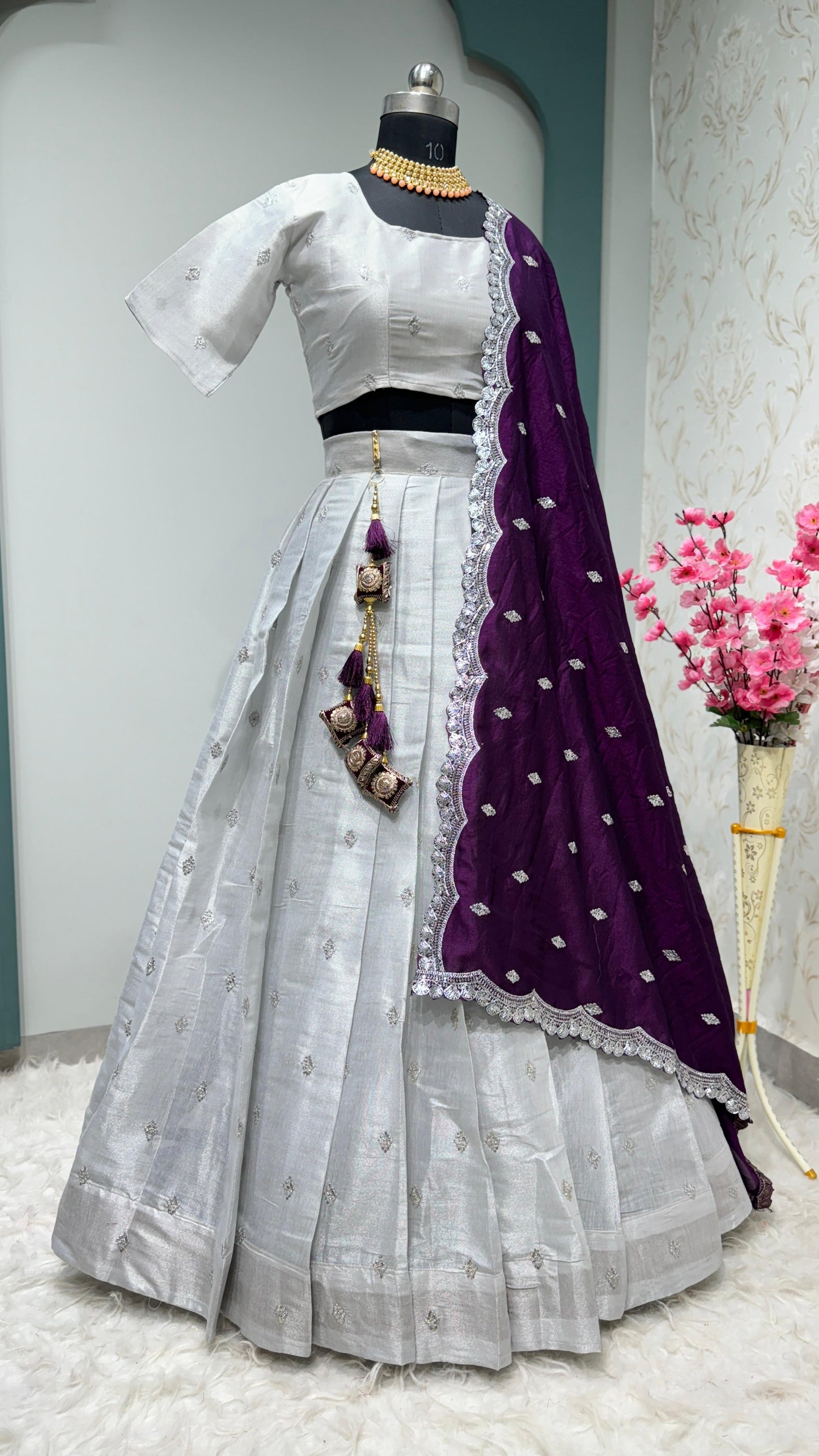 Desginer Lehenags With Cutwork Dupattas
