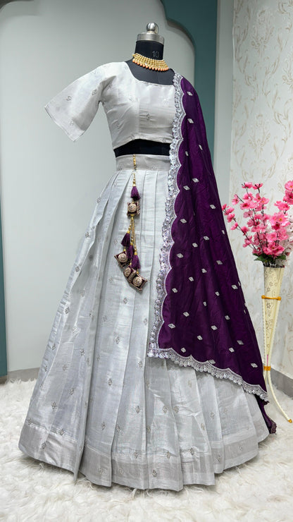 Desginer Lehenags With Cutwork Dupattas