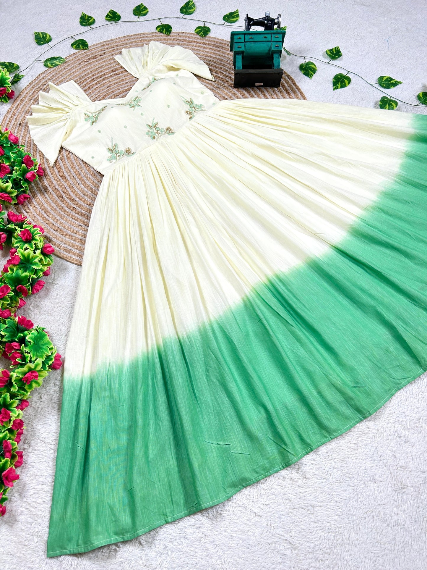 Handwork Duel shade Mul gowns