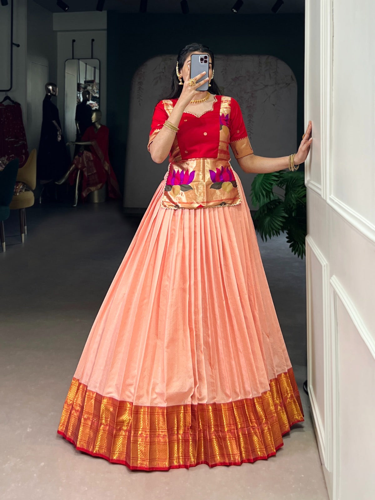 Co-ord Jacquard Paithani Lehenga