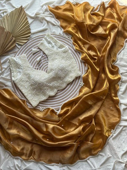 Handcrafted Elegance in Every Drape Saree with stitched blouse