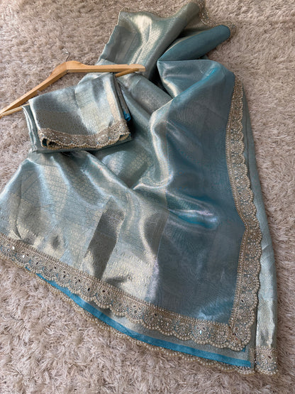 Luxe Banarasi Kanchipuram Lace saree