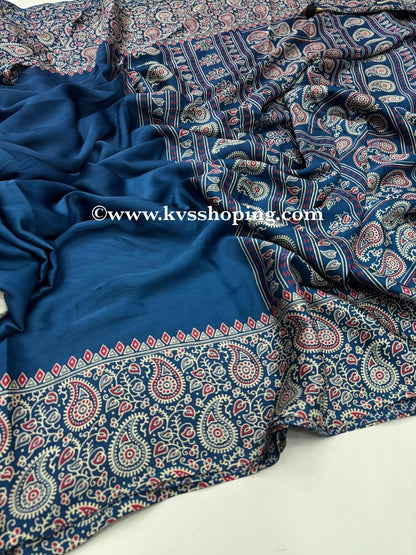 Pure Soft crepe lightweight, Ajrakh Saress