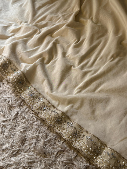 Samantha mam inspired saree with unique lace vintage style