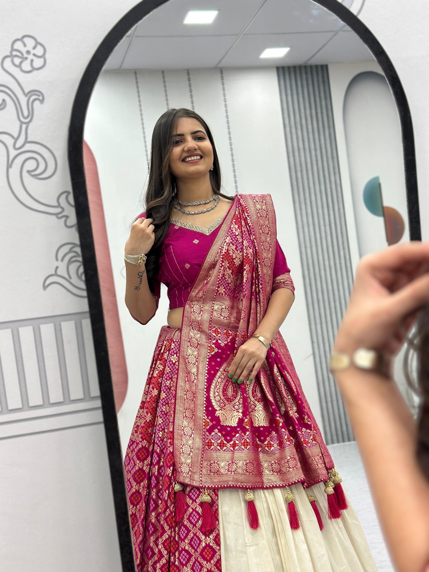 Trending  Concept lehenga with Banarasi saree