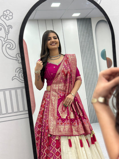 Trending  Concept lehenga with Banarasi saree