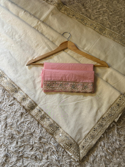 Samantha mam inspired saree with unique lace vintage style