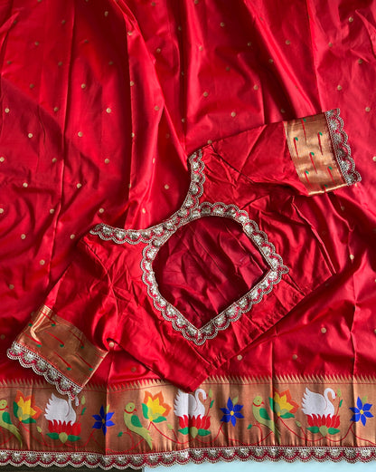 Banarasi Paithani saree with stitched blouse