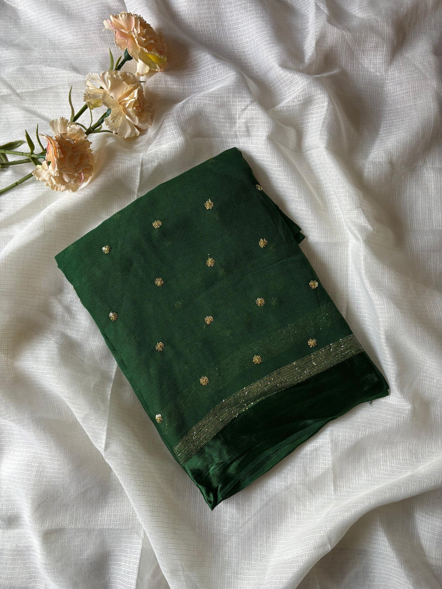 Georgette saree with stitched blouse