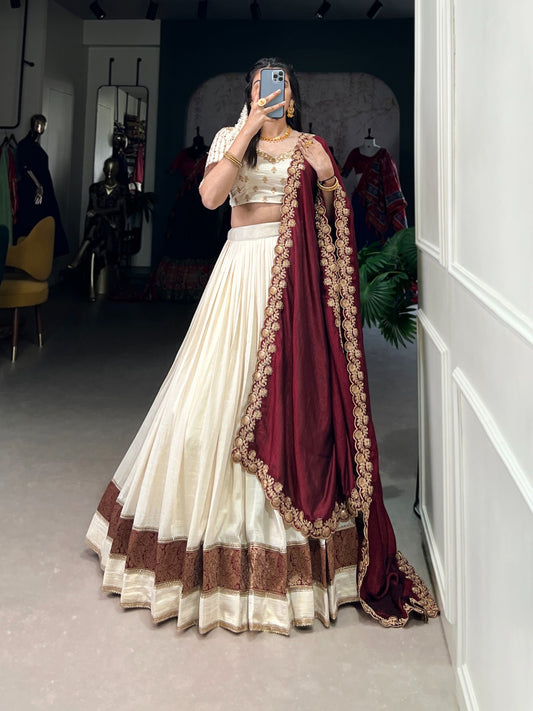 Festival Wibe lehengas vichitra silk  work