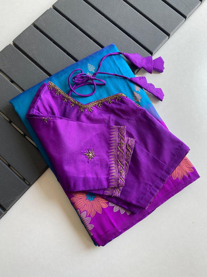 Soft silk luxe saree with stitched Blouses