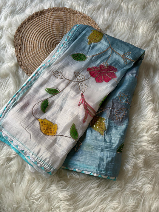 Desginer wear luxe sarees with new work concept